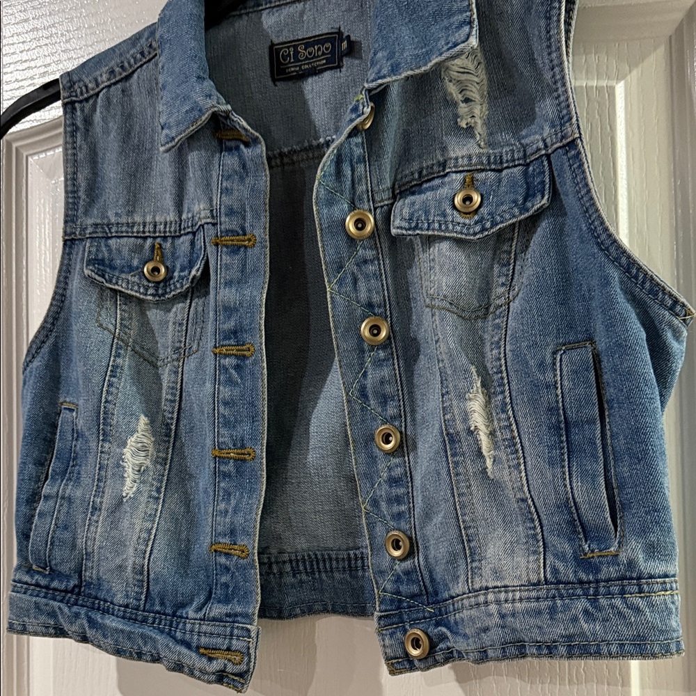 Ci Sono jean vest - Size Medium‎ - Picture 3 of 5